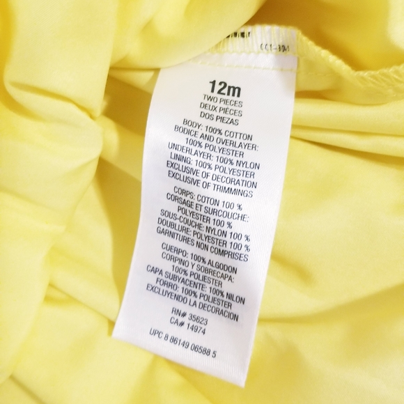 Carter's Yellow Rosette Dress Size 12M - Picture 10 of 10